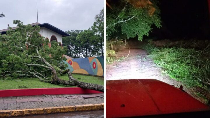 Temporal e ventos de até 126 km/h destelham casas e provocam estragos no oeste