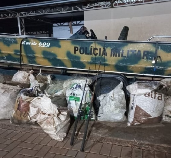 Polícia Ambiental faz grande apreensão de material de pesca no Rio Uruguai