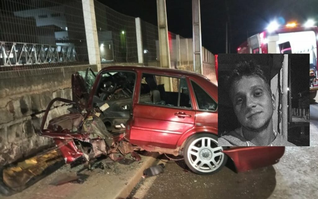 Motorista de veículo morre após bater violentamente em muro em Pinhalzinho