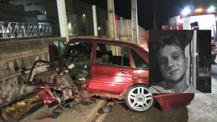 Motorista de veículo morre após bater violentamente em muro em Pinhalzinho