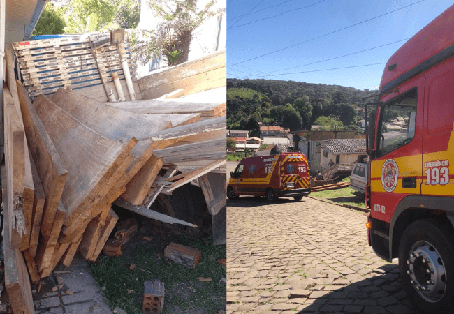 Trabalhador é atingido pela carga do próprio caminhão em SC