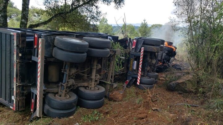 Bitrem de Pinhalzinho se envolve em colisão com morte na BR 153 no PR
