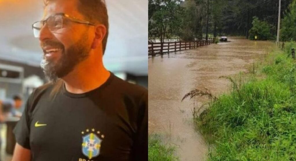 Carro capota e homem é encontrado morto em área alagada na Serra catarinense