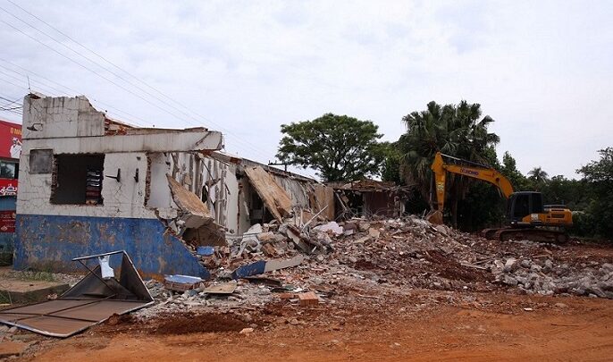 Antiga unidade de saúde Efapi é demolida para construção do novo Centro Integrado