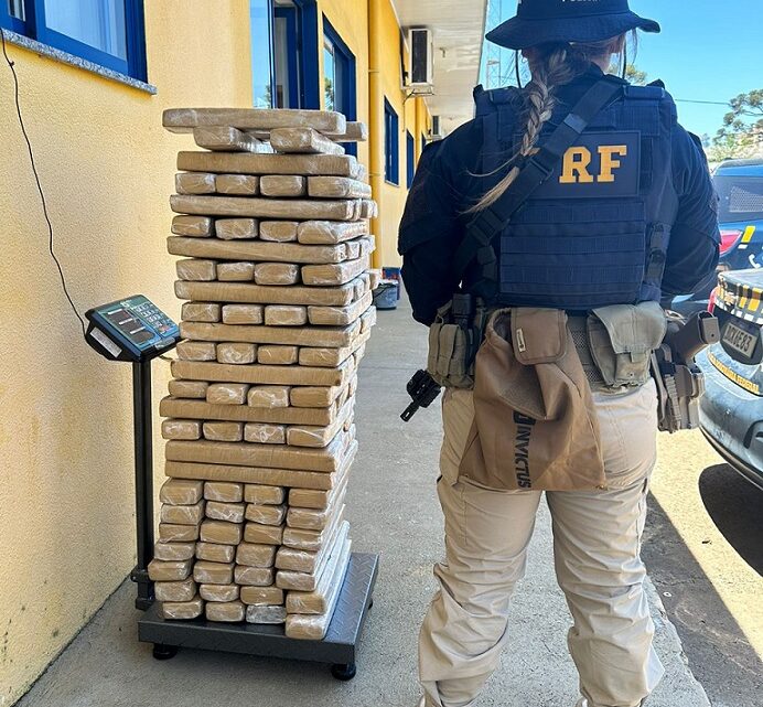 Vídeo: PRF intercepta comboio que transportava 120 quilos de maconha