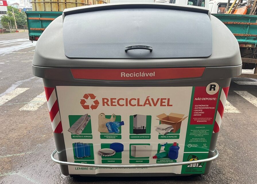 Prefeitura de Chapecó instala novo contêiner de lixo para teste