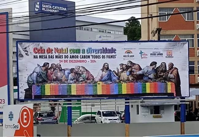 “Ceia da diversidade”: Outdoor gera ameaças em SC