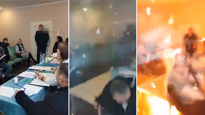 Vídeo: Deputado da Ucrânia atira granadas em reunião e deixa 26 feridos