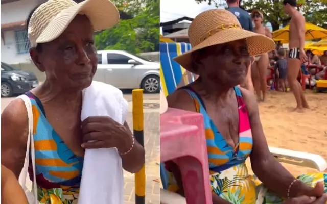 Idosa de 88 anos conhece o mar pela primeira vez e cena viraliza