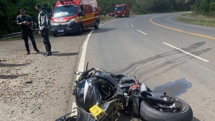 Motociclista morre após sair da pista em rodovia do Meio-Oeste de SC