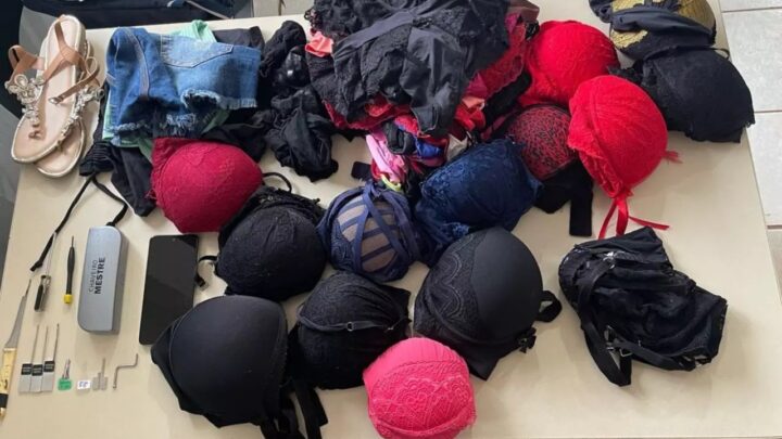“Ladrão de calcinhas” é preso em Chapecó com mais de 70 peças íntimas no porta-malas