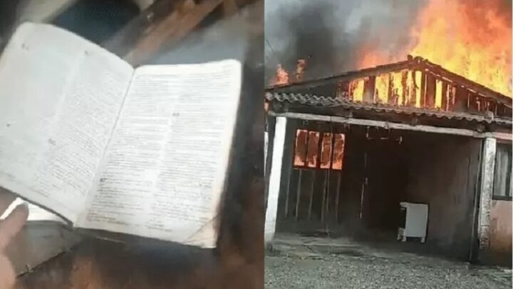 Vídeo: Bíblia é encontrada intacta após incêndio destruir residência em SC