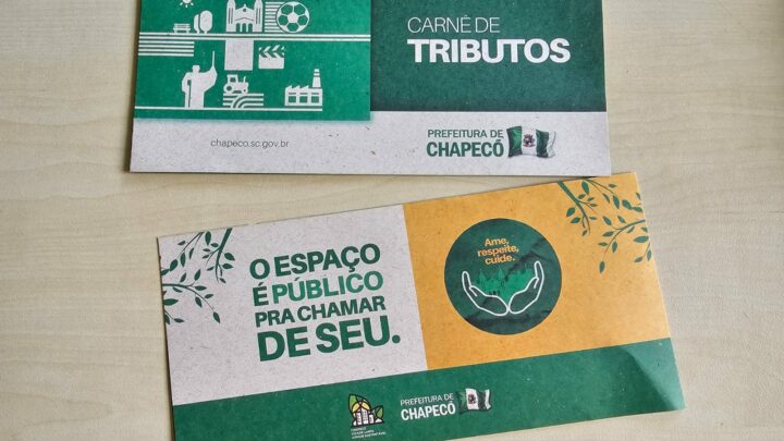 Retirada dos carnês de IPTU em Chapecó inicia em abril