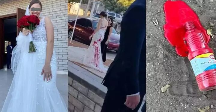 Sogra tenta arruinar casamento jogando tinta no vestido da noiva