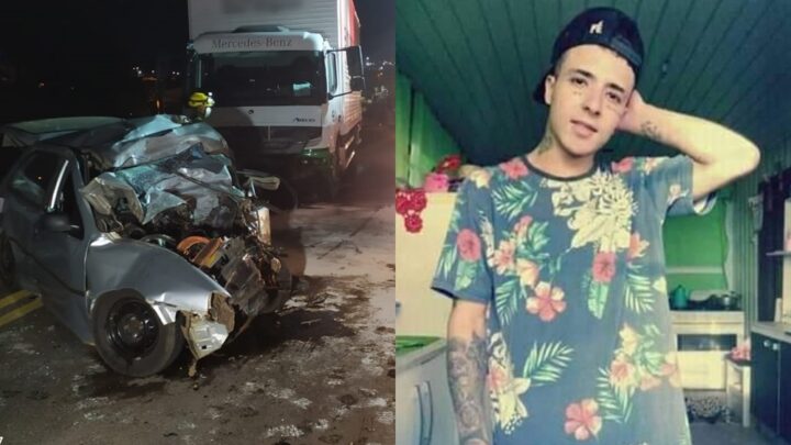 Jovem de 23 anos morre após colisão entre carro e caminhão em Ponte Serrada