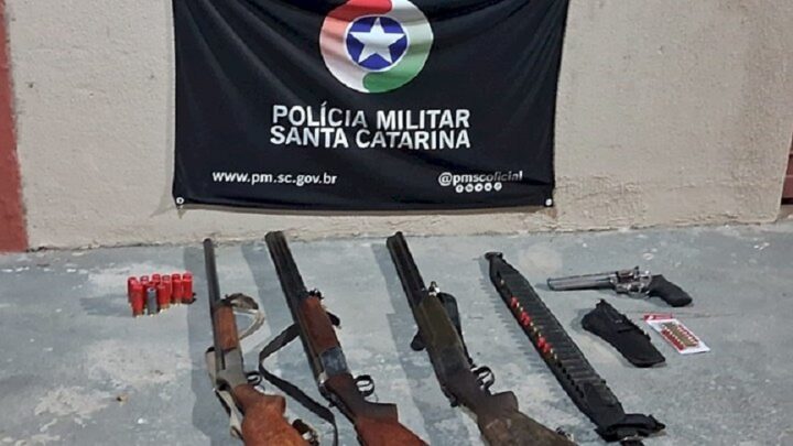 Quatros armas de fogo são apreendidas durante operação de combate à caça ilegal