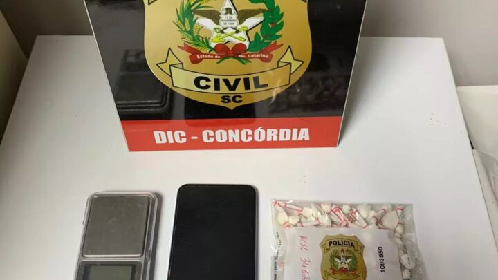 Polícia Civil de Concórdia prende traficante de drogas em flagrante