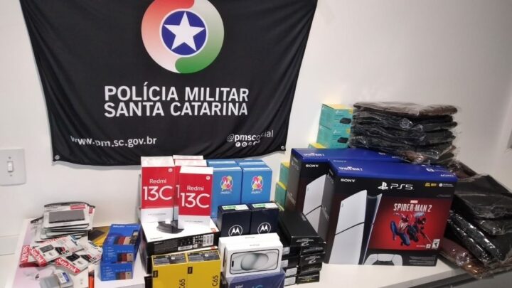 Cerca de R$ 30 mil em mercadorias contrabandeadas do Paraguai são apreendidas em Chapecó