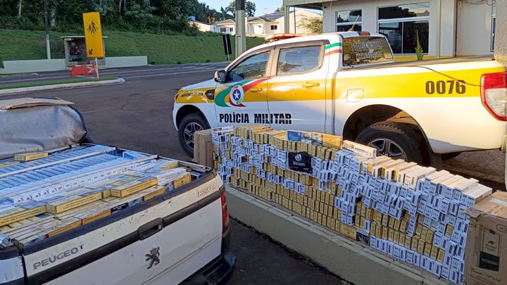 Quinze mil maços de cigarros são apreendidos na SC-283 em Palmitos