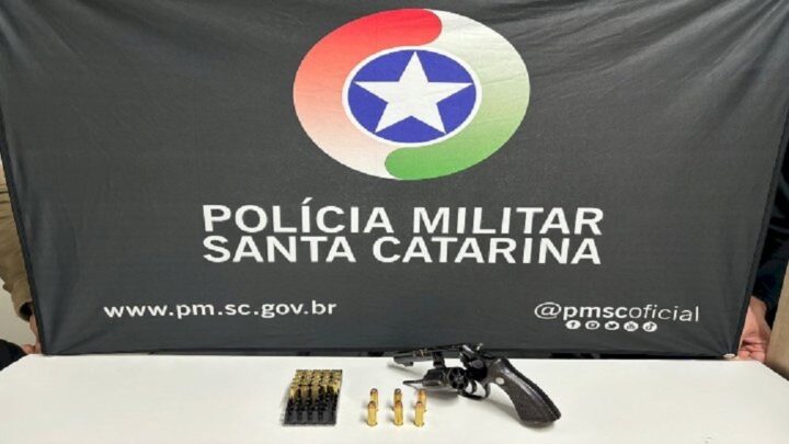 Polícia Militar apreende revólver e munições em Xaxim