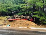 Caminhões capotam na BR 282 em Ponte Serrada