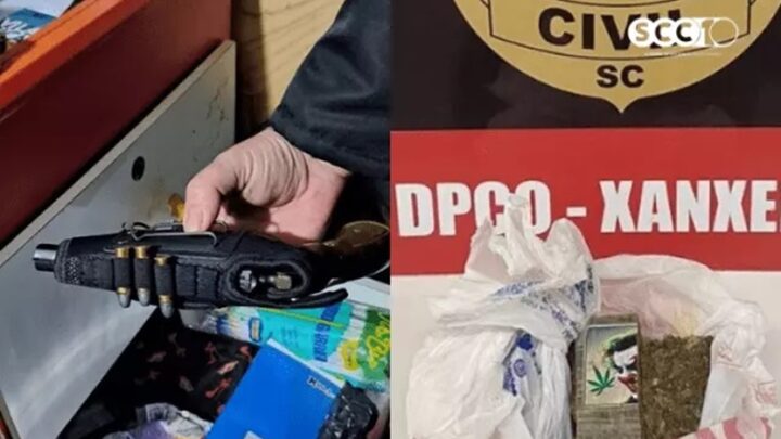 Operação policial prende uma mulher e apreende drogas, arma e munições no Oeste de SC