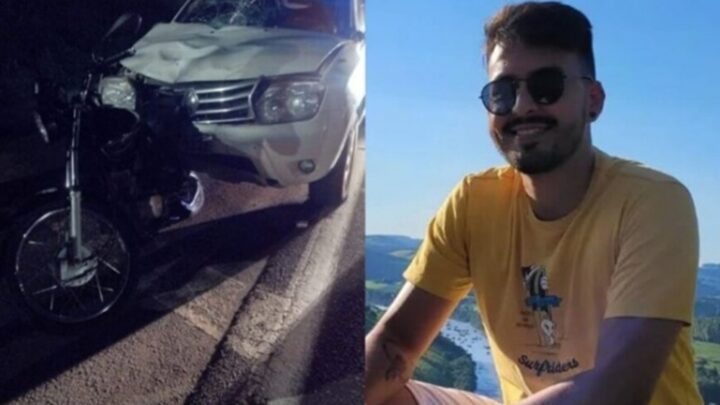 Carro bate atrás de moto e mata motociclista na BR-282, no Oeste de SC
