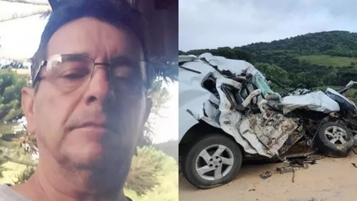 Homem morre preso às ferragens após colisão entre carro e caminhão na Serra