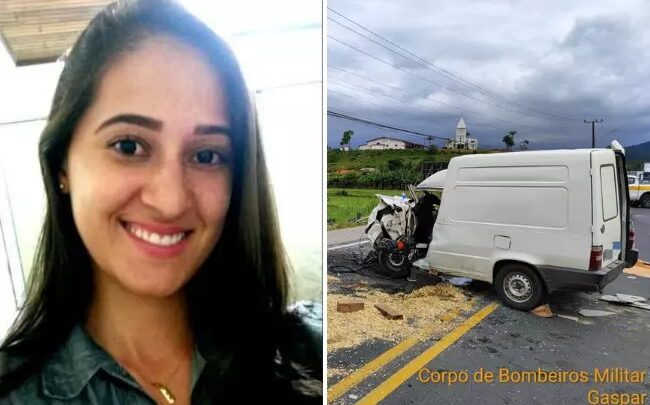 Mulher é morta após colisão frontal em Gaspar