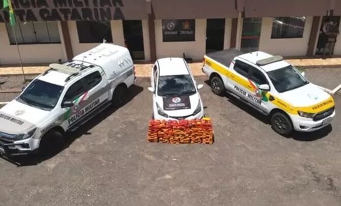 Nervosismo entrega mulher com 154 kg de maconha em barreira policial em SC