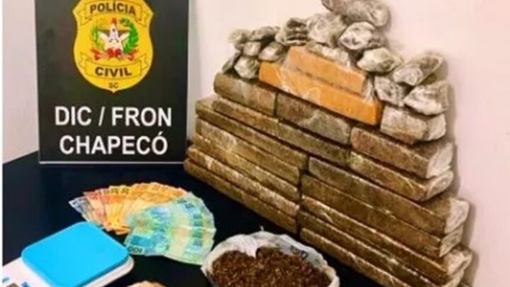 Grande apreensão de maconha resulta em três prisões em Chapecó
