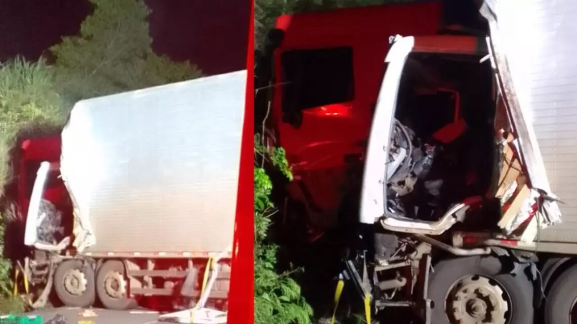 Motorista fica preso nas ferragens após grave acidente na BR-282 Motorista fica preso nas ferragens após grave acidente na BR-282