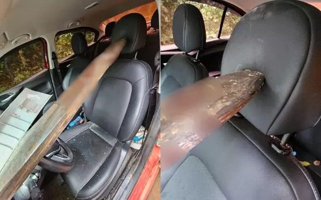 Grávida sobrevive a grave colisão entre carro e trator no Oeste de SC