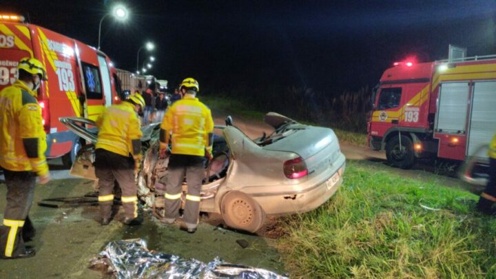 Jovem morre em grave acidente entre três veículos na BR-470 em Curitibanos