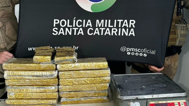 PM de Chapecó prende homem com cerca de 10 kg de maconha