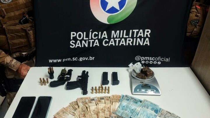 Polícia Militar desarticula ponto de drogas e apreende armas em Xanxerê