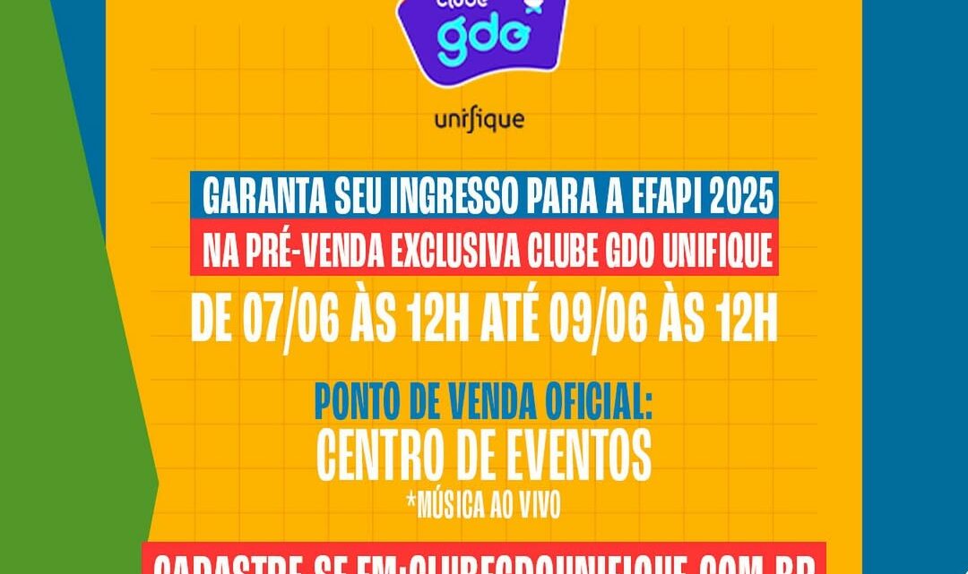 Efapi 2025: Comissão Organizadora divulga venda de ingressos Efapi 2025: Comissão Organizadora divulga venda de ingressos