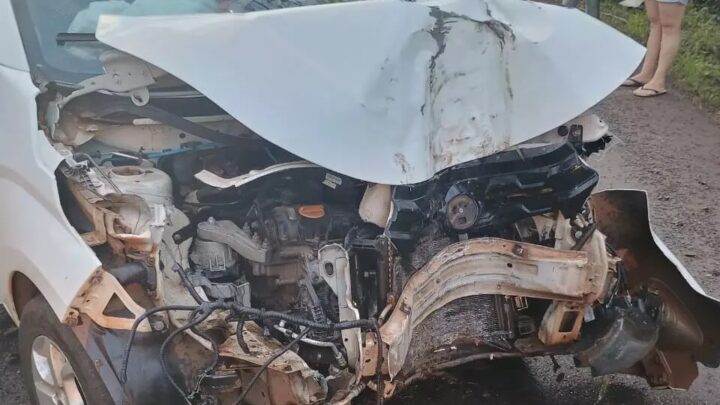 Mulher fica ferida após bater carro em árvore na SC-283