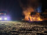 Incêndio em colheitadeira mobiliza bombeiros em Riqueza SC; veja as imagens