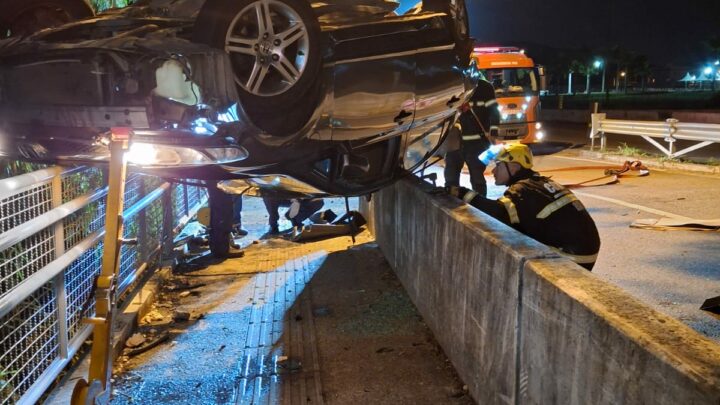 Capotamento na SC-401 em Florianópolis deixa uma vítima fatal