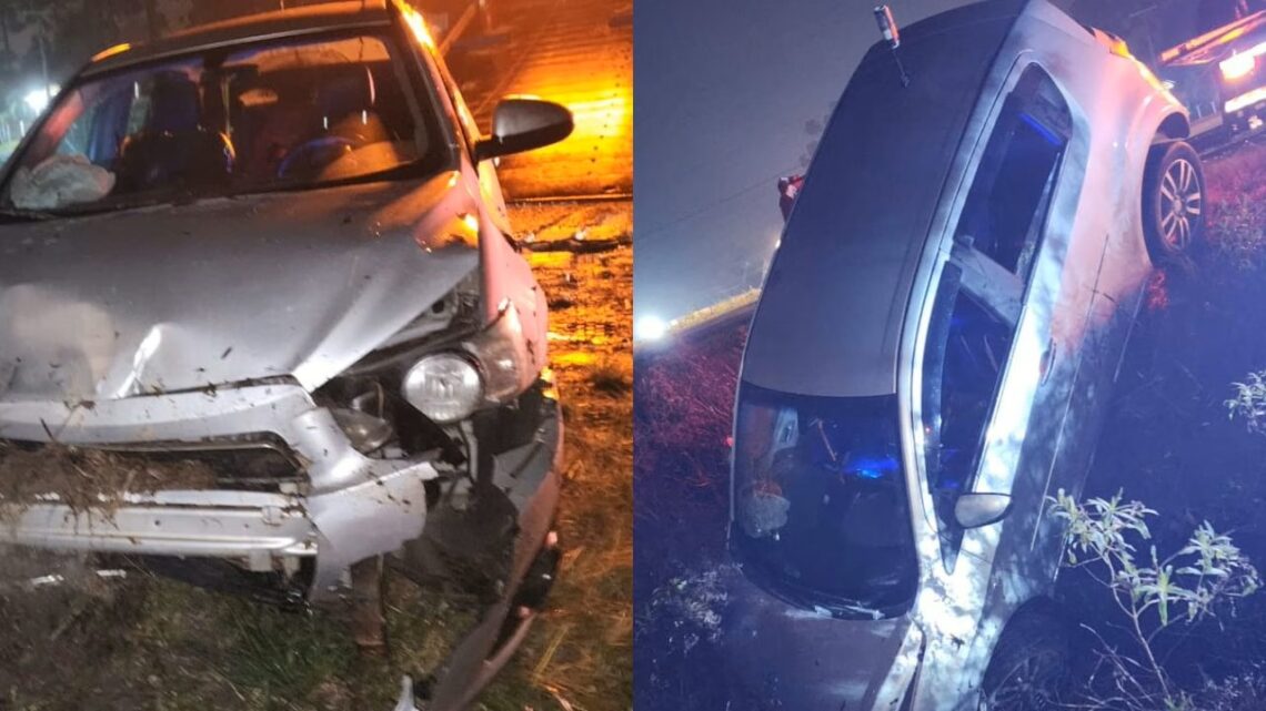 Mãe e filha sofrem ferimentos após carro cair em vala na SC-114 em Palmeira Mãe e filha sofrem ferimentos após carro cair em vala na SC-114 em Palmeira