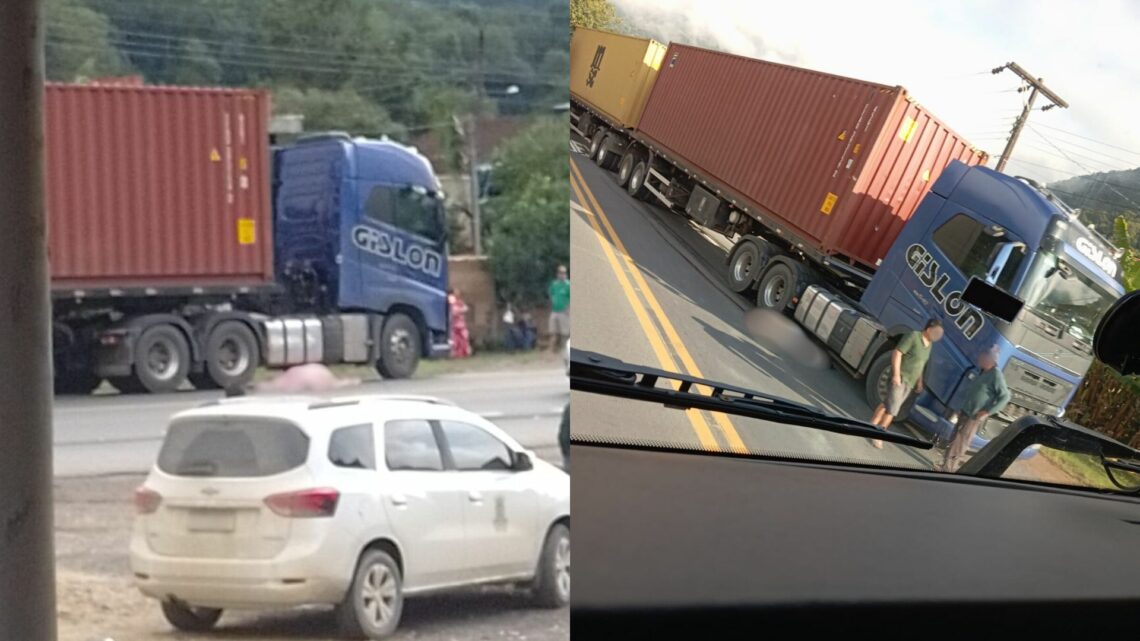 Idoso morre atropelado por caminhão ao tentar atravessar a BR-470 em Apiúna Idoso morre atropelado por caminhão ao tentar atravessar a BR-470 em Apiúna