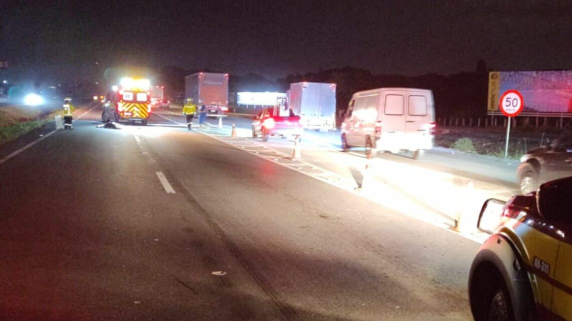 Idosa de 75 anos morre atropelada na BR-470 Idosa de 75 anos morre atropelada na BR-470