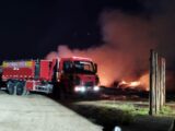 Incêndio atinge depósito de madeiras laminadas em Ponte Serrada
