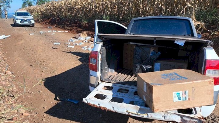 PM apreende 5.500 maços de cigarros contrabandeados em Pinhalzinho