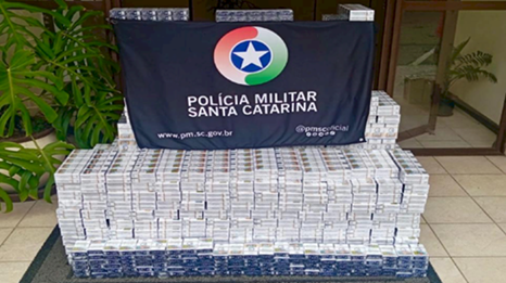 Carga de cigarros contrabandeados é apreendida em Porto União