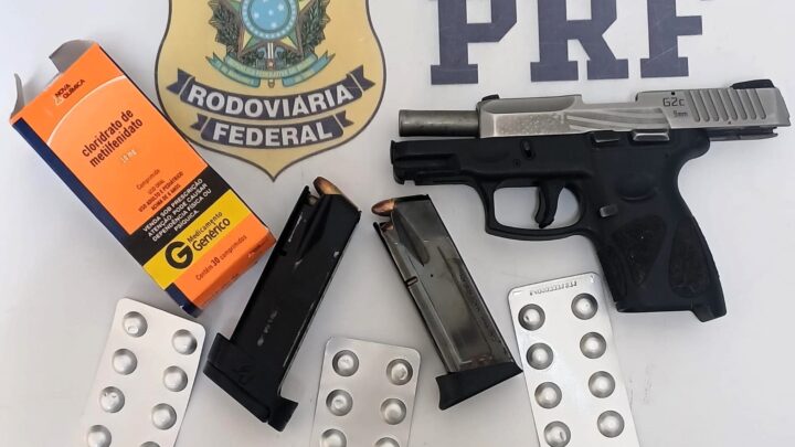 Caminhoneiro é preso com pistola carregada e estimulantes no Planalto Norte de SC