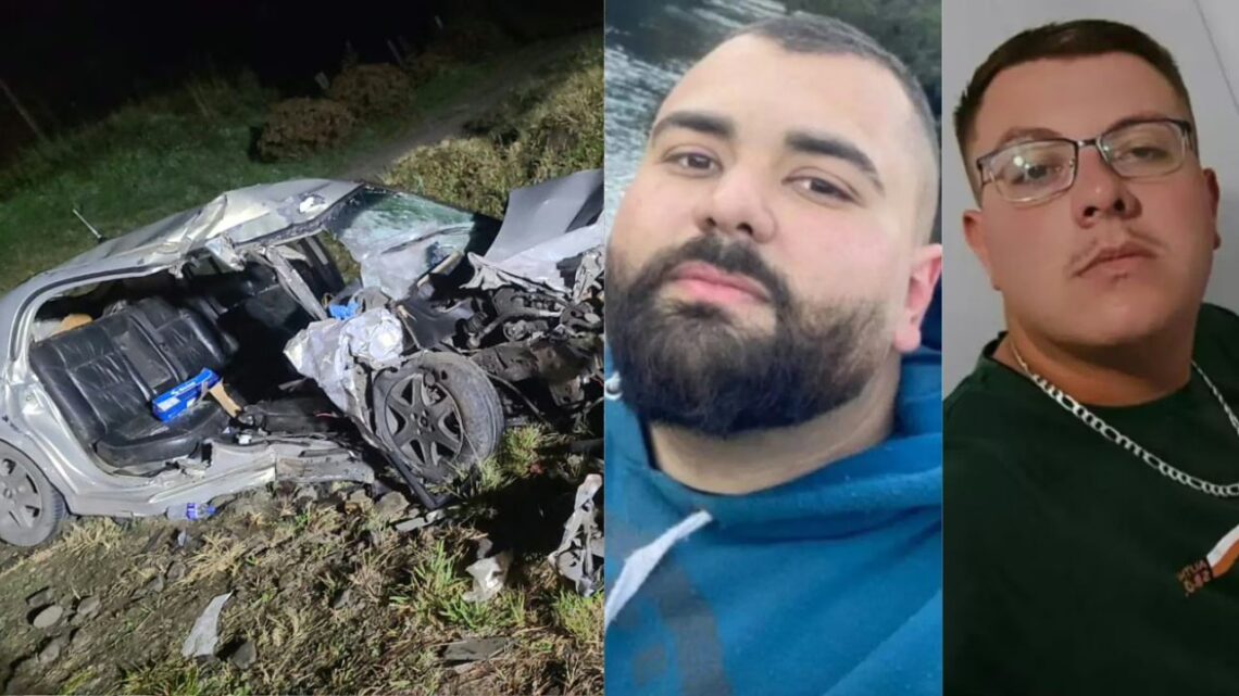 Grave acidente entre carro e caminhão deixa duas pessoas mortas e três feridos na BR-282 Grave acidente entre carro e caminhão deixa duas pessoas mortas e três feridos na BR-282