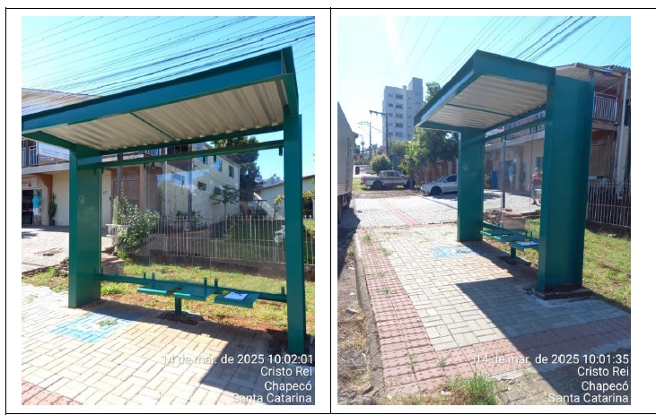 Prefeitura de Chapecó instalou 71 abrigos para passageiros de ônibus Prefeitura de Chapecó instalou 71 abrigos para passageiros de ônibus