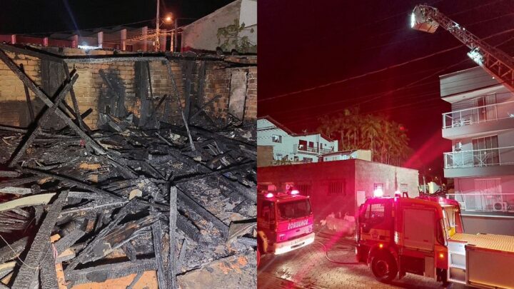 Sete pessoas perdem tudo após incêndio em residências em SC